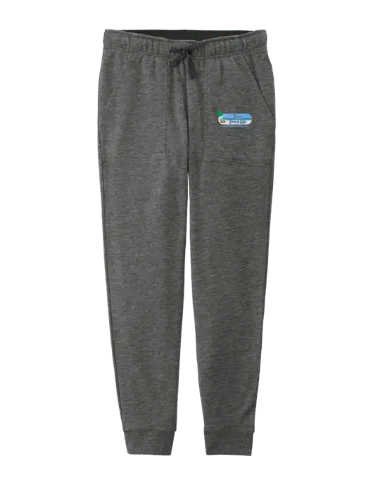 Womens Posicharge Tri-blend Wicking Dark Grey Heather Triad Solid Fleece Jogger w/Beach Life Logo