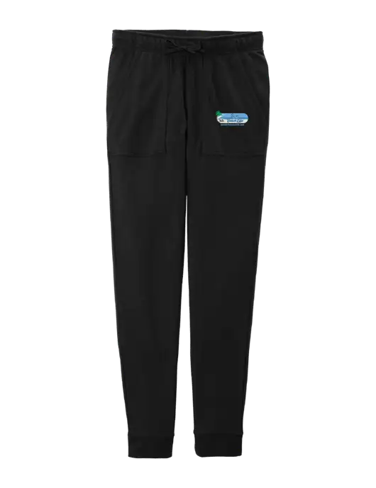 Womens Posicharge Tri-blend Wicking Black Triad Solid Fleece Jogger w/Beach Life Logo