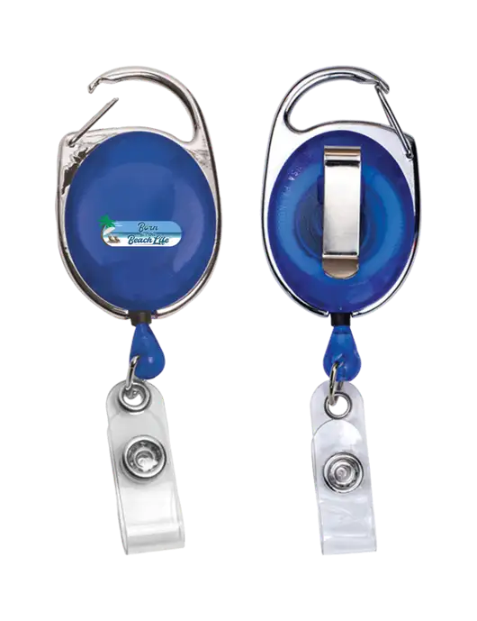 Royal Carabiner Style Badge Reel and Badge Holder w/Beach Life Logo