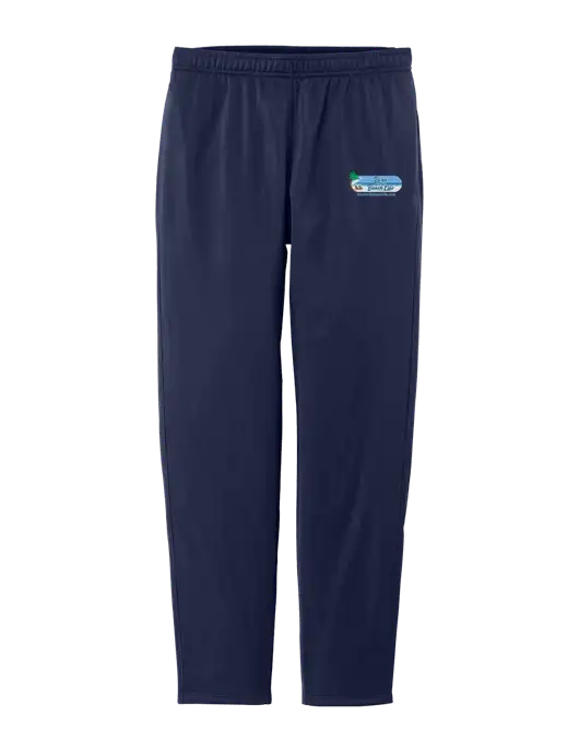 Womens Tricot Navy Track Jogger w/Beach Life Logo