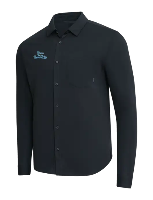 OGIO Black Extend Long Sleeve Button Up Shirt w/Beach Life Text Logo