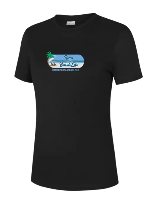  Womens Black PosiCharge Competitor Tee w/Beach Life Logo