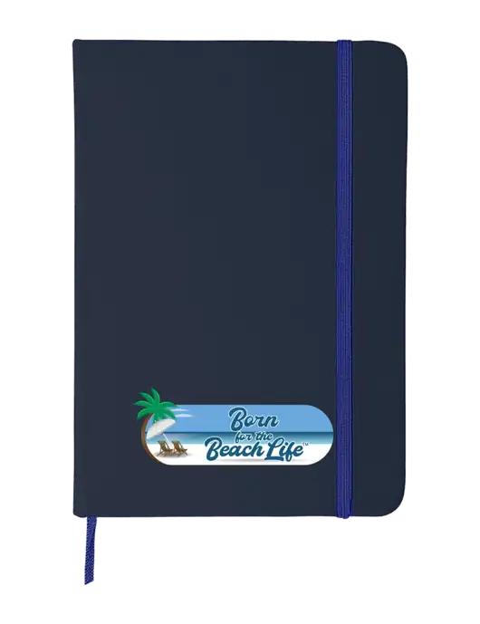 Dark Navy Blue Comfort Touch Bound Journal 5" X 7" w/Beach Life Logo