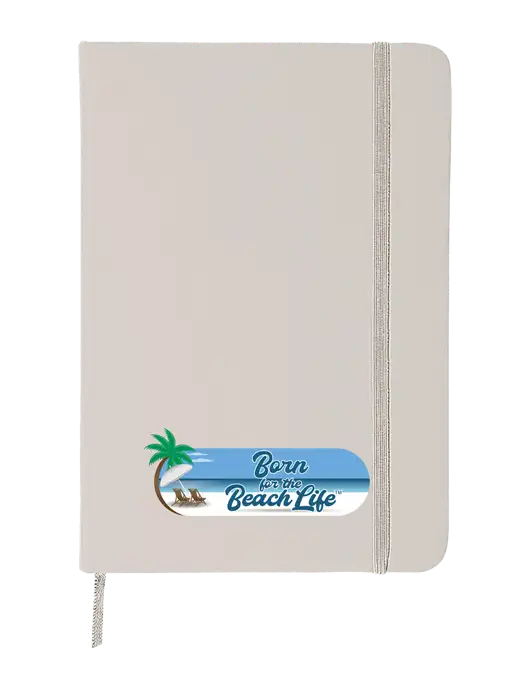 White Comfort Touch Bound Journal 5" X 7" w/Beach Life Logo
