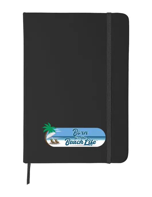 Black Comfort Touch Bound Journal 5" X 7" w/Beach Life Logo