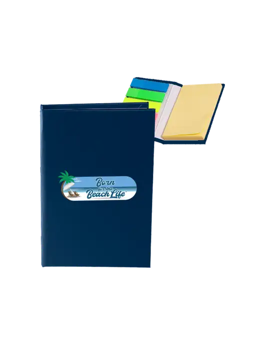 Navy Micro Sticky Note Pad, 2 x 3.25 w/Beach Life Logo