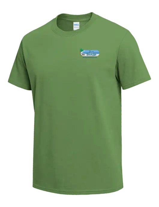 Light Kelly Green Heavyweight 6.1 oz T-Shirt w/Beach Life Logo