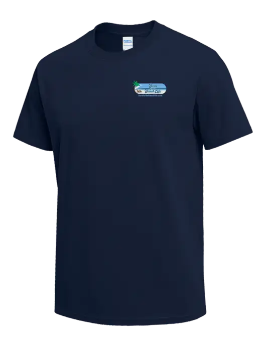 Navy Heavyweight 6.1 oz T-Shirt w/Beach Life Logo