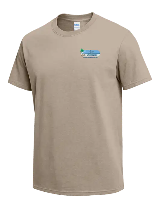 Tan Heavyweight 6.1 oz T-Shirt w/Beach Life Logo