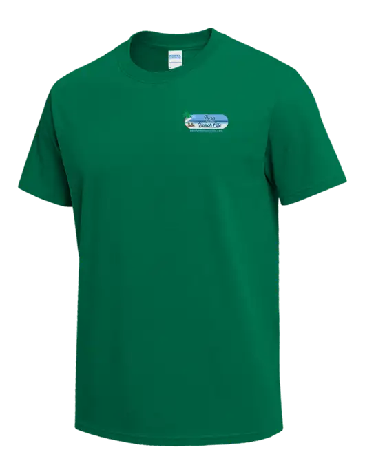 Kelly Green Heavyweight 6.1 oz T-Shirt w/Beach Life Logo