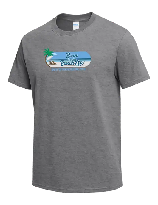 Medium Grey Heather Heavyweight 6.1 oz T-Shirt w/Beach Life Logo