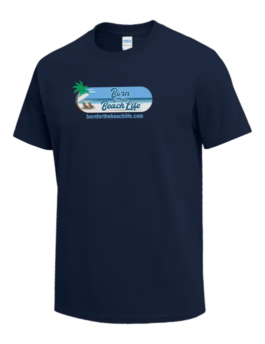 Navy Heavyweight 6.1 oz T-Shirt w/Beach Life Logo