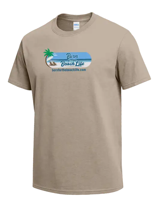 Tan Heavyweight 6.1 oz T-Shirt w/Beach Life Logo