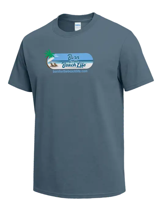 Slate Blue Heavyweight 6.1 oz T-Shirt w/Beach Life Logo