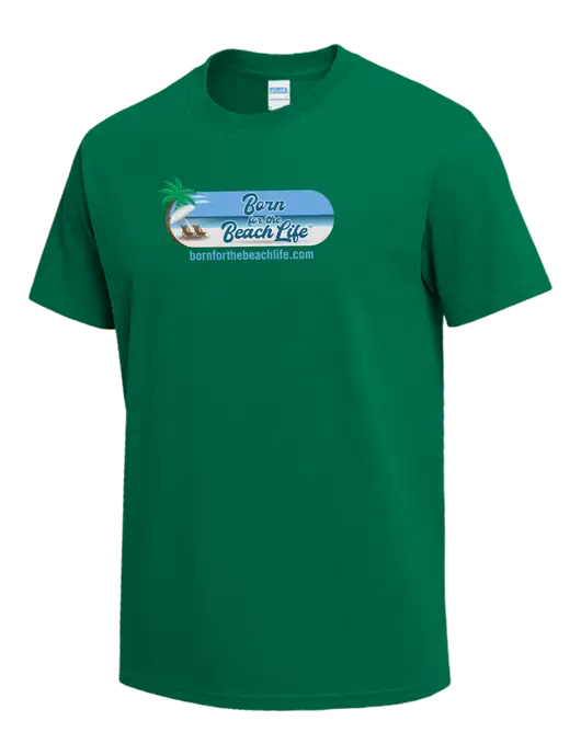 Kelly Green Heavyweight 6.1 oz T-Shirt w/Beach Life Logo