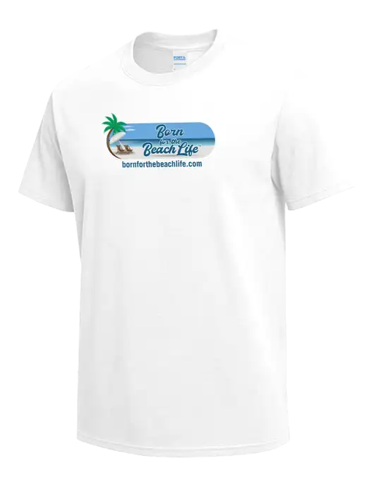 White Heavyweight 6.1 oz T-Shirt w/Beach Life Logo