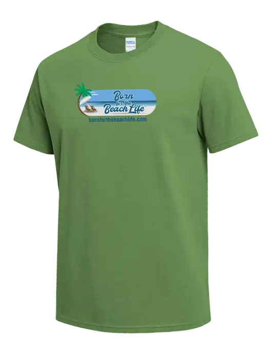 Light Kelly Green Heavyweight 6.1 oz T-Shirt w/Beach Life Logo