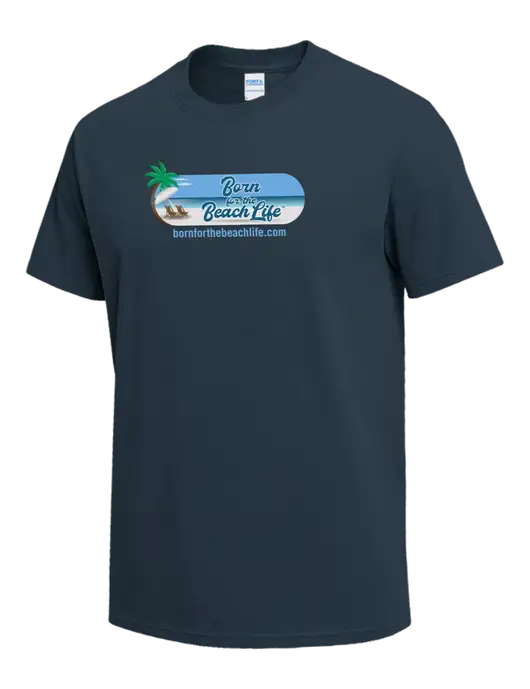 Dark Slate Blue Heavyweight 6.1 oz T-Shirt w/Beach Life Logo