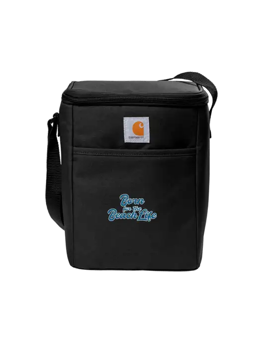 Carhartt Black Vertical 12-Can Cooler w/Beach Life Text Logo