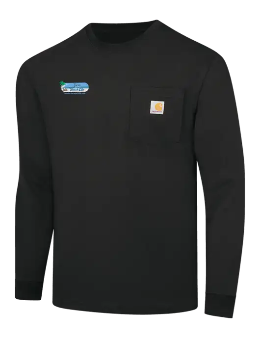 Carhartt Black Workwear Pocket Long Sleeve T-Shirt w/Beach Life Logo