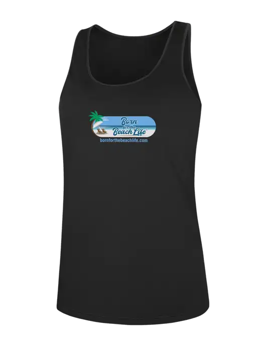 Womens Black PosiCharge Competitor Racerback Tank w/Beach Life Logo