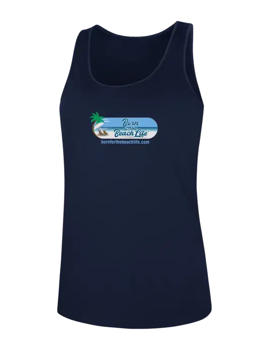 Womens Navy PosiCharge Competitor Racerback Tank w/Beach Life Logo