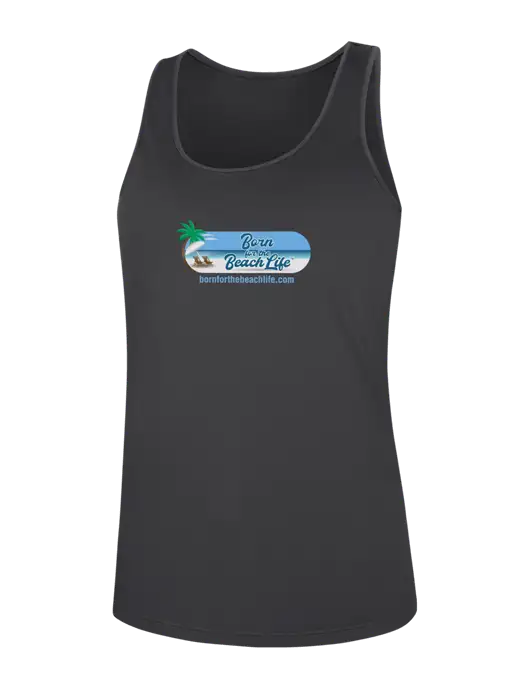 Womens Dark Grey PosiCharge Competitor Racerback Tank w/Beach Life Logo