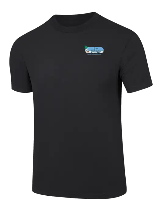 Comfort Colors 6.1 oz Black Heavyweight Ring Spun T-Shirt w/Beach Life Logo