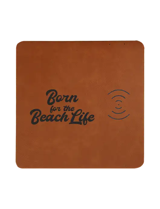 Rawhide Laserable Leatherette Phone Charging Mat w/Beach Life Text Logo