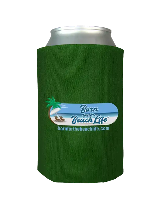 Kelly Green Foam Coolie w/Beach Life Logo