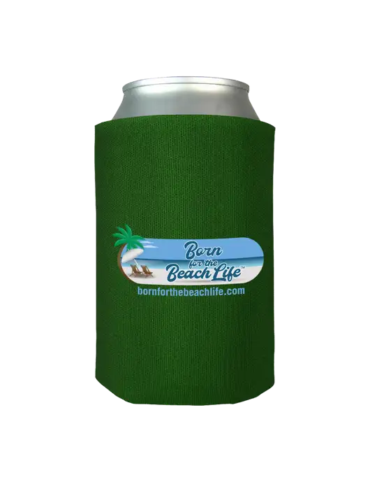 Kelly Green Foam Coolie w/Beach Life Logo