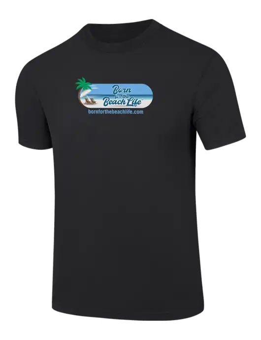 Comfort Colors 6.1 oz Black Heavyweight Ring Spun T-Shirt w/Beach Life Logo