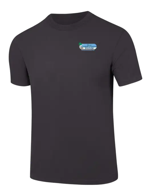 Comfort Colors 6.1 oz Dark Grey Heavyweight Ring Spun T-Shirt w/Beach Life Logo