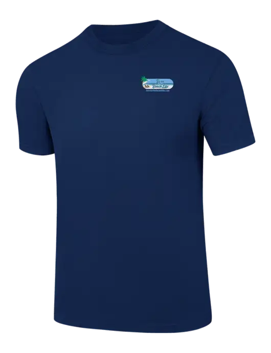 Comfort Colors 6.1 oz Dark Navy Heavyweight Ring Spun T-Shirt w/Beach Life Logo
