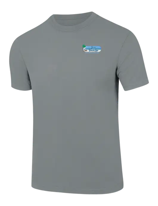 Comfort Colors 6.1 oz Medium Grey Heavyweight Ring Spun T-Shirt w/Beach Life Logo