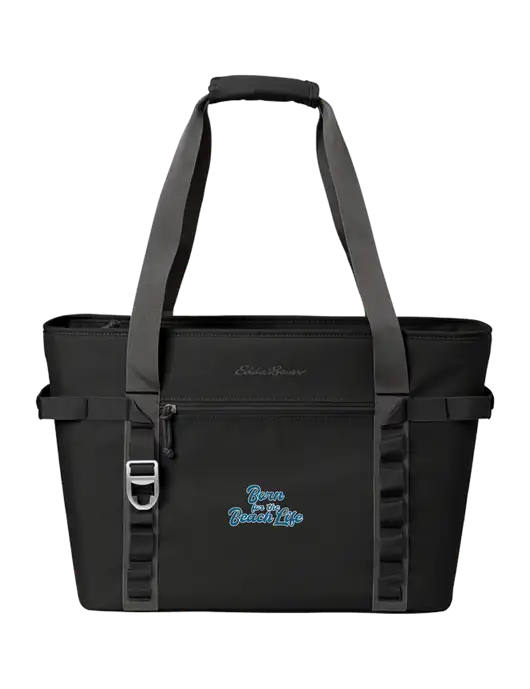 Eddie Bauer Black/Medium Grey Max Cool Tote Cooler  w/Beach Life Text Logo