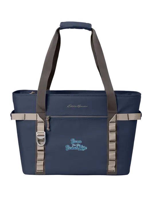 Eddie Bauer Navy Max Cool Tote Cooler  w/Beach Life Text Logo