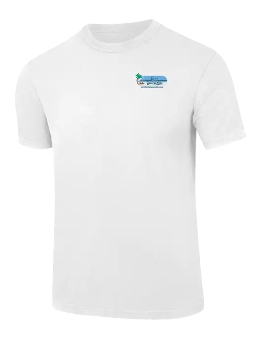 Comfort Colors 6.1 oz White Heavyweight Ring Spun T-Shirt w/Beach Life Logo