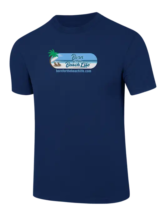 Comfort Colors 6.1 oz Dark Navy Heavyweight Ring Spun T-Shirt w/Beach Life Logo