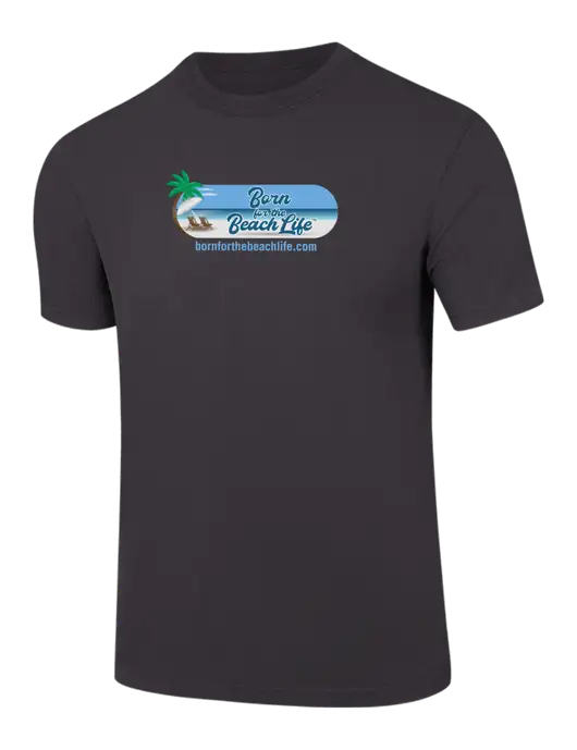 Comfort Colors 6.1 oz Dark Grey Heavyweight Ring Spun T-Shirt w/Beach Life Logo