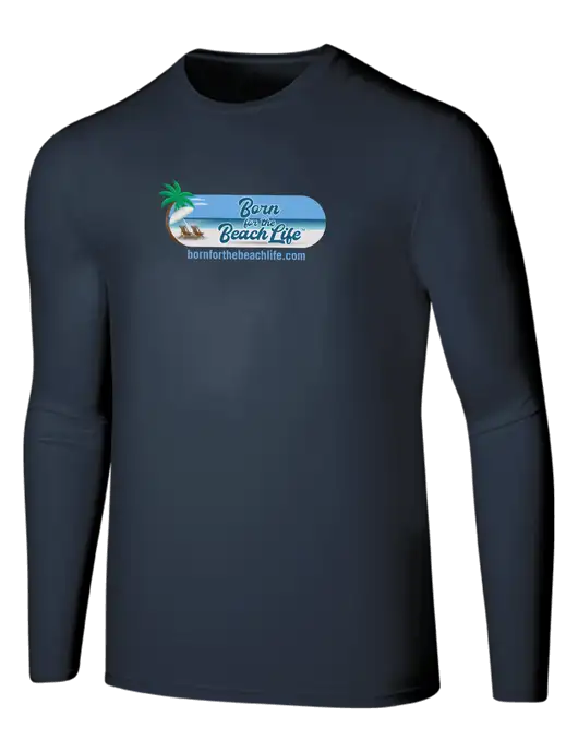 Seriously Soft Navy Long Sleeve T-Shirt w/Beach Life Logo