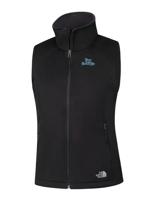The North Face Womens Black Ridgewall Soft Shell Vest  w/Beach Life Text Logo