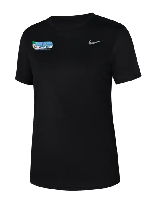 Nike Womens Team rLegend Black T-Shirt w/Beach Life Logo