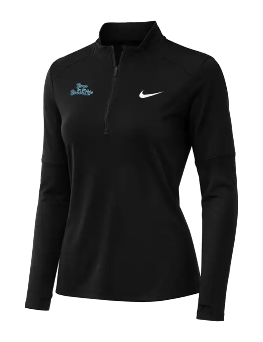 Nike Black Womens Dri-FIT Element 1/2-Zip Pullover w/Beach Life Text Logo