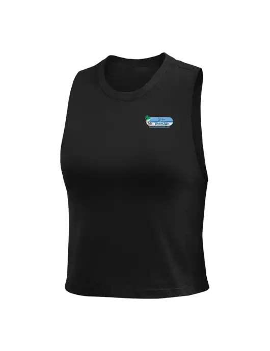 BELLA+CANVAS Womens Black Racerback Crop Tank  w/Beach Life Logo