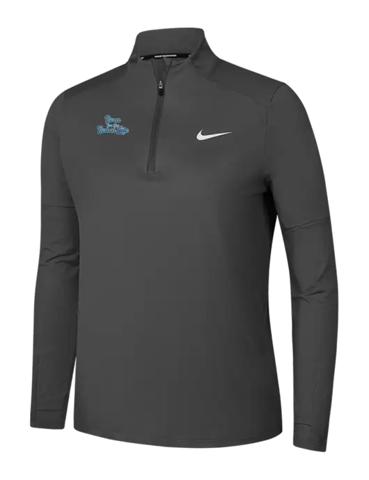 Nike Dark Grey Womens Dri-FIT Element 1/2-Zip Pullover w/Beach Life Text Logo