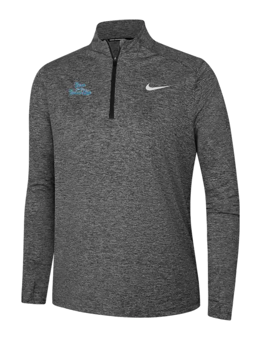Nike Black Heather Womens Dri-FIT Element 1/2-Zip Pullover w/Beach Life Text Logo