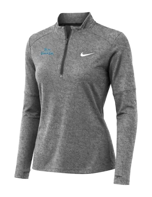 Nike Black Heather Womens Dri-FIT Element 1/2-Zip Pullover w/Beach Life Text Logo