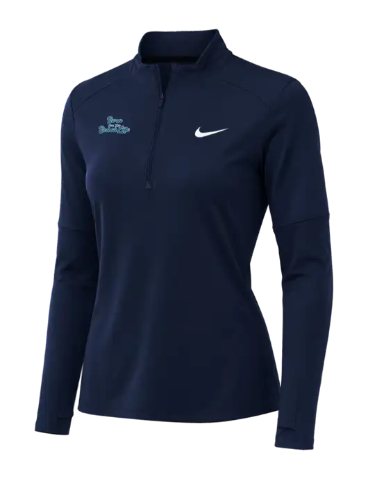 Nike Dark Navy Womens Dri-FIT Element 1/2-Zip Pullover w/Beach Life Text Logo