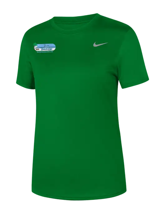 Nike Womens Team rLegend Kelly Green T-Shirt w/Beach Life Logo